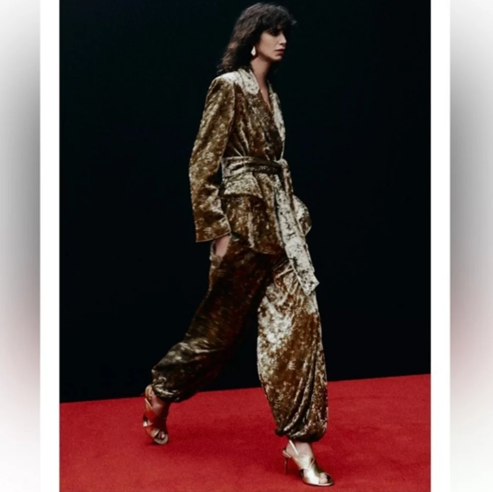 ZARA VELVET BALLOON PANTS